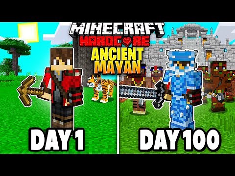 I survived 100 days In Ancient Mayan Civilization in Hardcore Minecraft