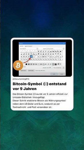 Bitcoin-Symbol (₿) entstand vor 9 Jahren