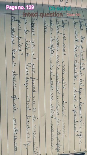 #class 9th #intext questions #ch sound #in physics #cbseboard #science #handwritten