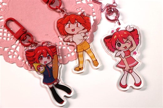 Kasane Teto Acrylic Keychain Charms | Birdbrain | Spoken for | UTAU | Pearto - Etsy