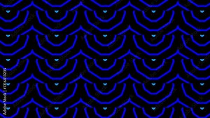 various blue line patterns and changing colors with some dynamic patterns repeating. with black background 3D animation