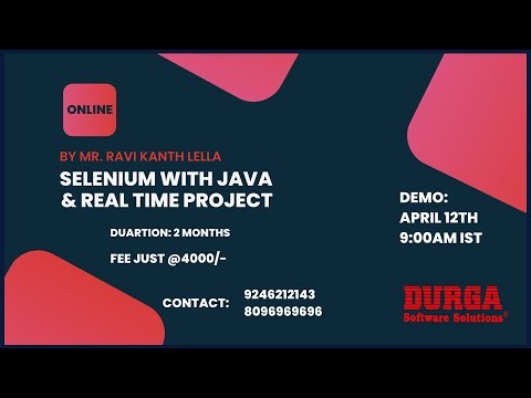 SELENIUM with JAVA Online Training @ DURGASOFT