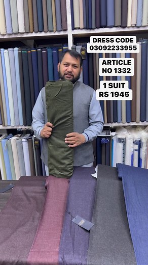 17 reactions | HIGH QUALITY NEW ARTICLE 2024. 1 SUIT RS 1945. ORDER NOW  ‪+92 309 22 33 955‬ Call / WhatsApp.Boutique Address:Shop # 19 & 20, Nawab Plaza, Shadman Market, Lahore.. #clothing #men #menswear #fabricshop #fabric #shalwarkameez #lahorefashion #Pakistan | Dress Code - Pakistan | Facebook