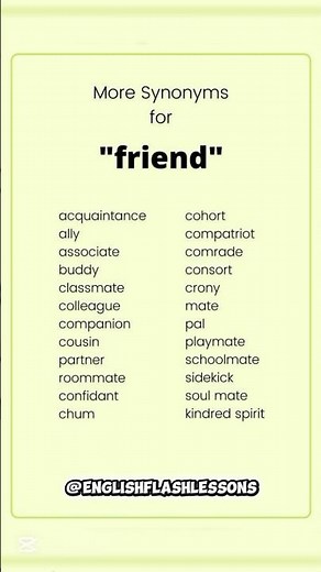 Synonyms for friend #advancedenglish #foryou #learnenglish #ieltsenglish #vocabulary #englishshorts