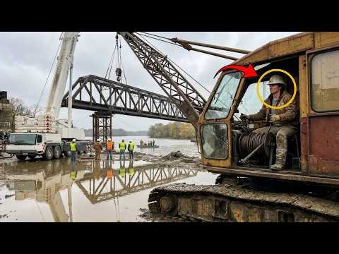 The $2.4 Million Crawler Crane Dropped the Rail-Bridge Span — Her Bucyrus-Erie 88-B Set It First Try