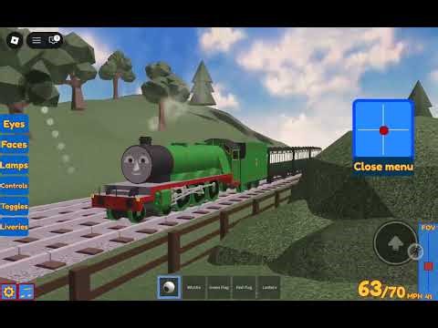 Henry pulling a passenger train