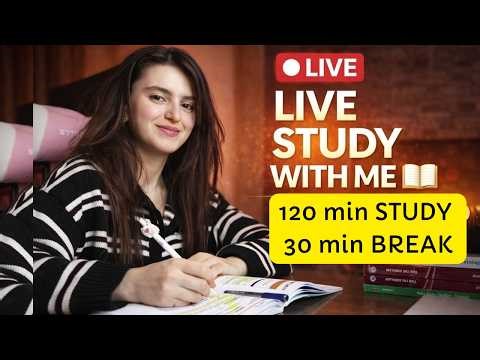 🔴 LIVE 6 Hour Study With Me ( 120min study /30 min break ) Pomodoro | birlikte ders çalışalım