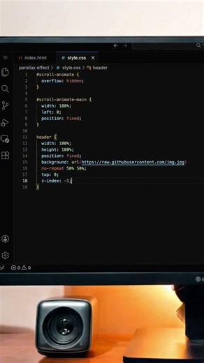 HTML + CSS Parallax Effect Tutorial in 60 Seconds 🚀 | code buzz | #coding
