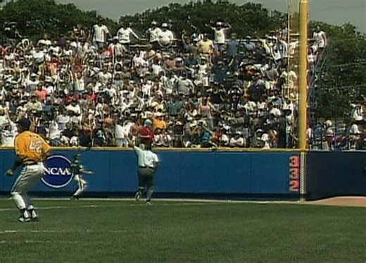⚾️On June 8, 1996 with two outs in the bottom of the 9th and LSU down by a run, Warren Morris hits the first-ever College World Series-ending walk-off home run, giving the Tigers a dramatic come-from-behind 9-8 win over Miami. The second baseman, who missed 39 games this year due to a broken bone in his right wrist, hadn't hit a round-tripper this season. The Tigers, coached by Skip Bertman, had already established themselves as a premier college baseball program, having won two previous nationa
