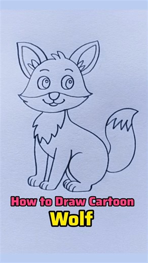 How to Draw Cartoon Wolf 🐺 #drawing #art #shortsfeed #easydrawing #youtubeshorts #short #stepbystep
