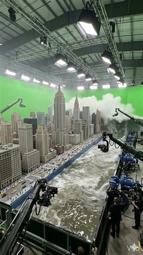 Miniature Set Urban Flood Simulation – City Collapse and Water Destruction Scene