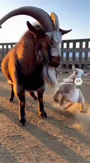 Baby Goat Attacks Dad… Mom Arrives and DESTROYS Him 😳🐐