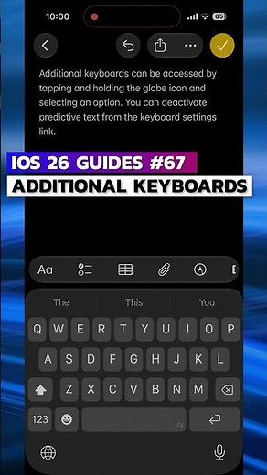 Additional Keyboards: iOS 26 Video Guides #67
