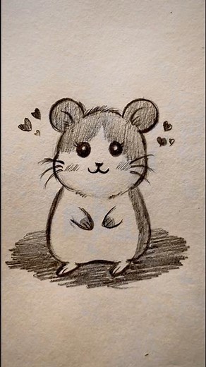 Quick &easy hamster sketch! Learn to draw hamster! #viralshorts #hamster #explorepage #art #fypシ