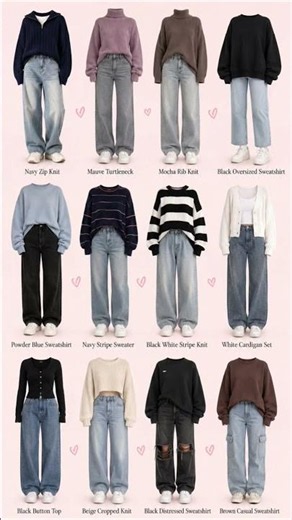 12 Cozy Sweater & Sweatshirt Outfit Ideas 🍂 | Casual Winter Fashion with Jeans & Cargo Pants #shorts
