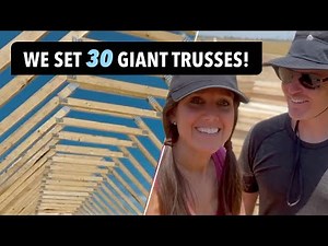 How We Set Roof Trusses | Lifting Steep, 12/12 Attic Trusses | Workshop Garage Ep. 3