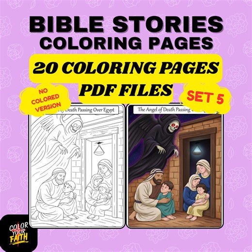 Bible Stories Coloring Pages – Christian Printable (digital Download) Set 5 - Etsy