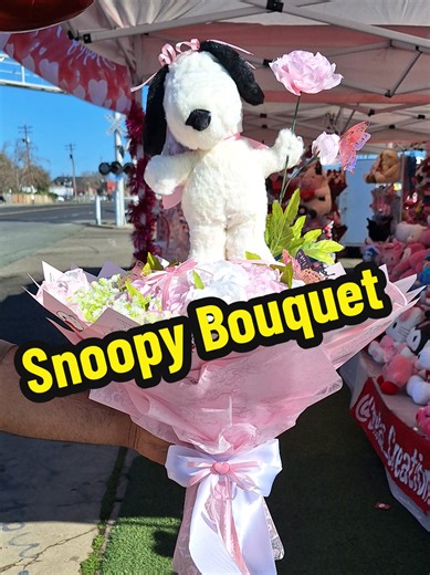 Snoopy-Themed Valentine’s Day Bouquets