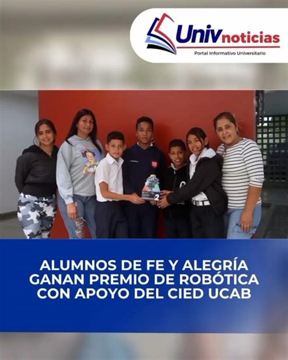 Alumnos de Fe y Alegría ganan premio de robótica con apoyo del CIED UCAB