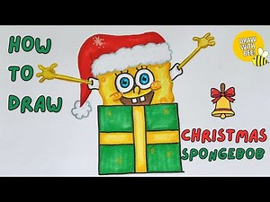 How to Draw a Christmas SpongeBob Wearing a Santa Hat 🎅| Easy Step-by-Step @DrawwithBee