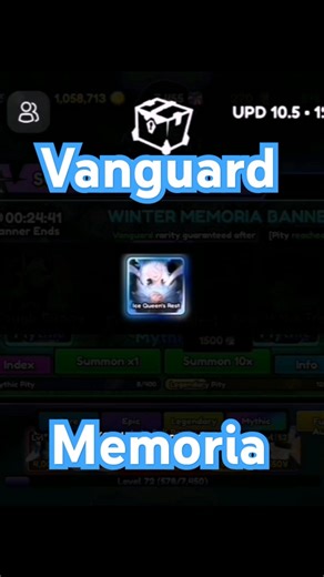 #roblox getting the vangaurd memoria Rukia in Anime Vanguard