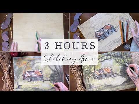 3 HOURS OF ASMR! Pencil Scratching | Sleep Great with Sketching on Wood Sounds | No Talking!!