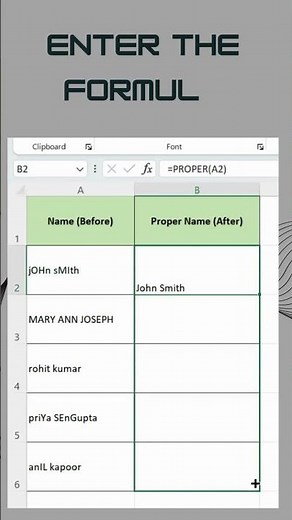 Auto Capitalize First Letter in Excel With Proper Function#excelforbeginners #excel #excelformulas