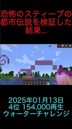 マイクラ ウォーターチャレンジ 恐怖のスティーブの都市伝説を検証した結果 【 マイクラ マインクラフト 】 2025年01月13日 31
