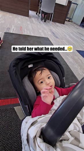 He is asking for milk but has to wait 😢