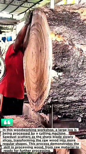Slicing a Large Log: An Amazing Woodworking Process.