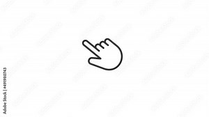 Finger swipe down gesture animation on the white transparent background with alpha channel included.