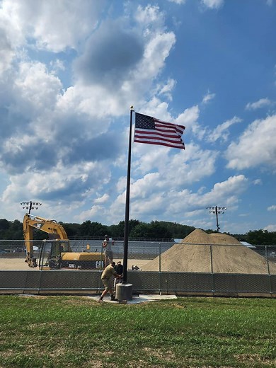 4.9K views · 100 reactions | 1.5 years later, contributions for Wayne Richards memory came to fruition with the installation of a flag pole today at the fairgrounds in the newly renovated outdoor entertainment area. Thank you to all who contributed, and special thanks to Wantage Excavating, Dave Vander Groef, and Green Valley Farms, Duce Tallamy. Wayne Richards was a US Navy veteran and patriotic American.  | Sussex County Fairgrounds | Facebook