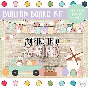 Easter Bunny Egg Farm Bulletin Board Kit - Bulletin Board for March & April