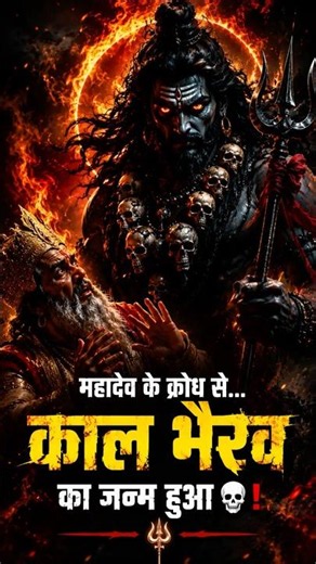 महादेव के क्रोध से हुआ काल भैरव का जन्म ☠️🔥 #shorts #kaalbhairav #harharmahadev