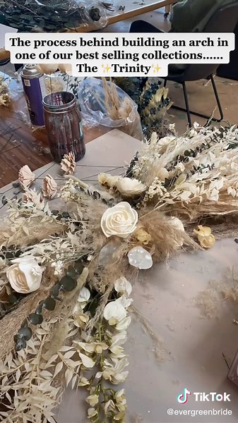 Building a Wedding Arch with Pampas and Solawood Flowers