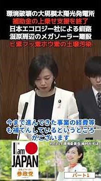 Mizuho Umemura - 1: Subsidies for large-scale solar power plants causing environmental damage hav...