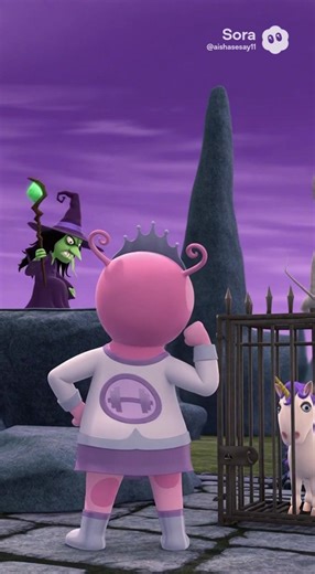 Princess strong blossom uniqua saves a baby unicorn from the evil witch and takes her back home to her mother Sora ai #thebackyardigans #uniqua #princessstrongblossom #sora #soraai