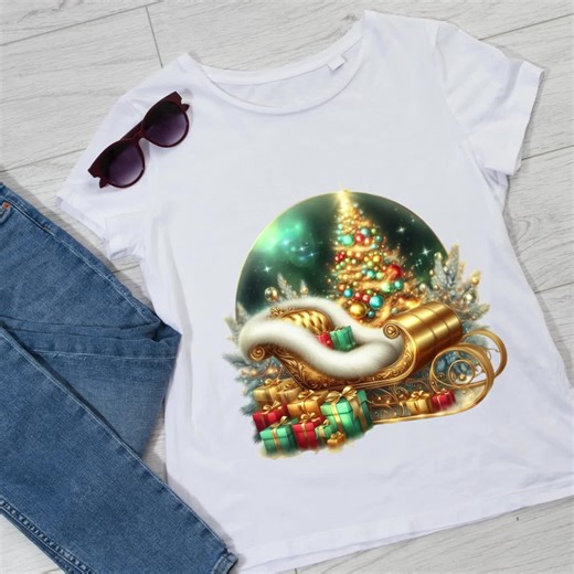 Santa Sleigh Clipart: 19 PNG Images, Christmas Graphics (digital Download) - Etsy UK