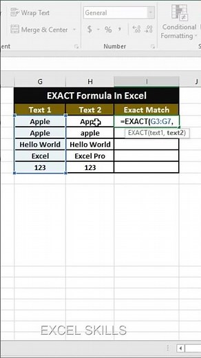 Exact Excel Formula