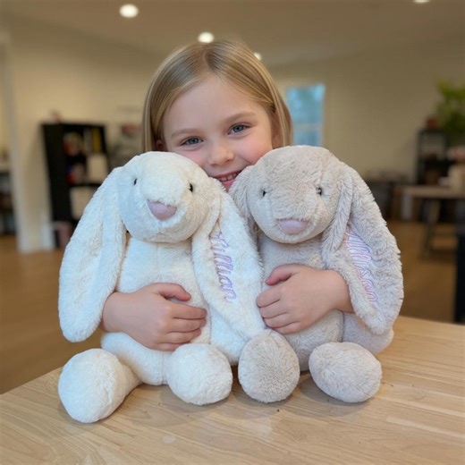 Custom Embroidered Bunny Rabbit With Name | Personalized Stuffed Animal | Easter Bunny Gift | Baby Shower Gift Newborn Keepsake Plush - Etsy