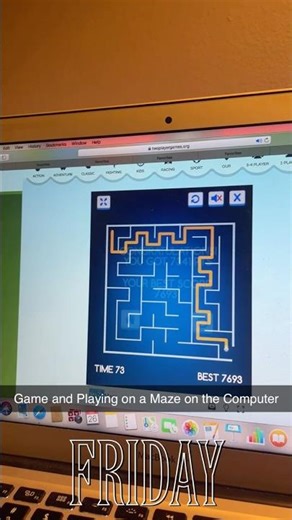 Game and Playing on a Maze on the Computer