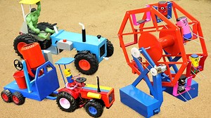 Tractor making mini ferris and swing science project | Kids Toy TV