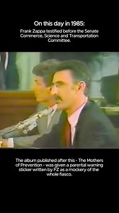 Frank Zappa’s connection to music censorship and the ‘Parental Advisory’ sticker. Remembering that iconic day in ’85. #FrankZappa | Frank Zappa