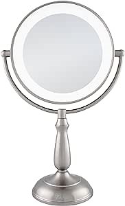 Zadro 11" Makeup Mirror with Lights and Magnification Dimmable Touch LED Lighted Makeup Mirror with Magnification