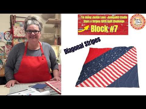 How to Make a Diagonal Stripes Quilt Block - 4th of July Quilt