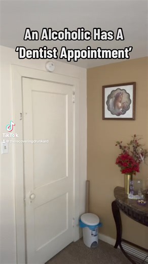 Fake appointment. Picked Dentist because he can use it as an excuse to have his own personal bottle of mouth wash which, of course, is just a hidden alcohol stash. #inspireeachother #donthaveadrinkwithme #alcoholic #alcohol #sneaking #wife #husband #sick #dentist #bar #hiding #addiction #drinking #hidden | The Recovering Drunkard