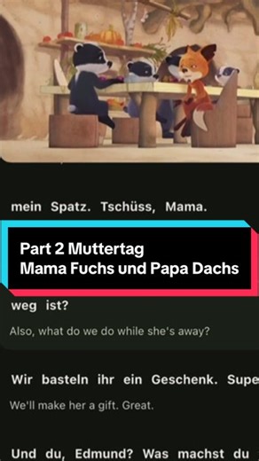 Part 2: Mama Fuchs und Papa Dachs #creatorsearchinsights #learngerman #germany #easygerman #fyp