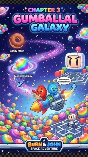Gumball Galaxy with Burn & John #kidsshorts #adventure #kidsentertainment #shortvideo #friendly