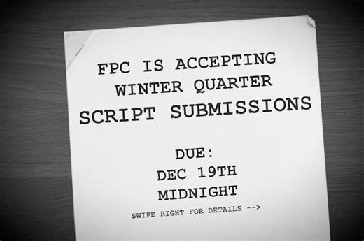Film Production Coalition on Instagram: "📣 ANNOUNCEMENT 📣 FPC is accepting script submissions for the winter quarter!!! Ever wanted your story told with a full production crew? Now is your opportunity‼️🤯 Swipe right for the deets and get brainstorming 🧠✍️📑"