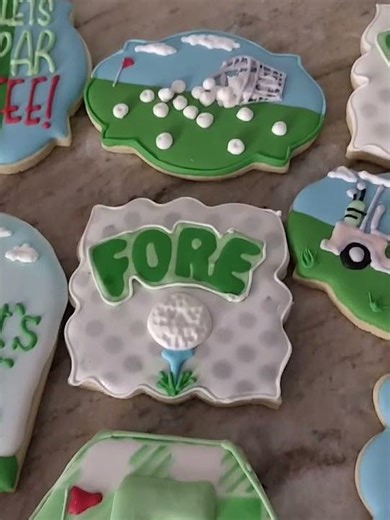 #golfballcake #golfballcakepops #cookies #desserttable #smallbusiness #golfthemedbirthday #cake